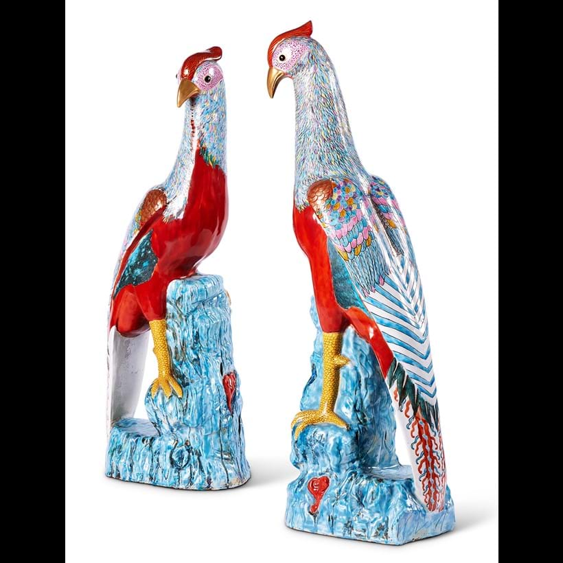Inline Image - Lot 42: A pair of porcelain pheasants, in the mid-18th century Chinese export manner, modern | Sold for £18,900